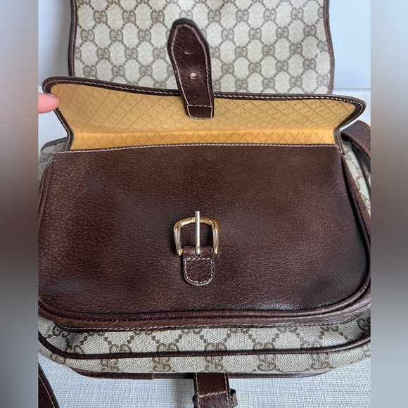 Vintage 70s Gucci Horsebit Print Flap Shoulder Bag - Picture 10 of 16